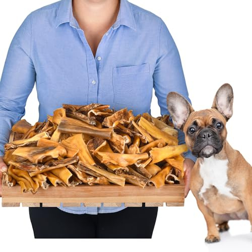 Peau de tête de bœuf pour Chiens | bâtonnets 12 cm 5kg (Environ 115–125 pièces) | Friandises Naturelles à mâcher | sans céréales | Séchées à l’air | Soin Dentaire Efficace