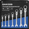 DAKCOS 7 Pieces Flexible Head Ratchet Wrench Set 6-17 mm Metric Combination Wrench Spanner Set CR-V