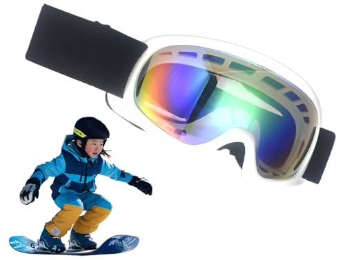 Skibrille für Kinder, 15,2 cm (6 Zoll), PC-TPU-Brillen, Anti-Beschlag-UV-Schutz, Schneesportbrille mit Belüftungsdesign, ideal für Kinder, Skifahren, Snowboarden und Winteraktivitäten im Freien