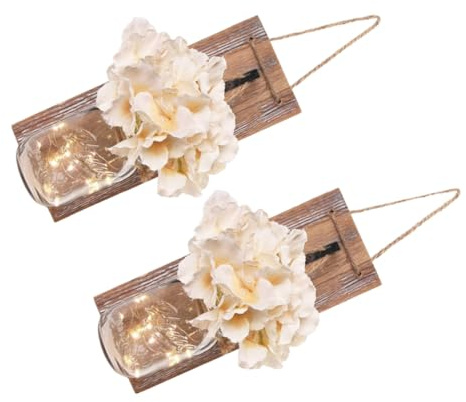 HIAKDOFT Lámpara de Pared Decorativa Estilo Retro Portavelas Colgante de Madera Diseño Vintage para Salón y Comedor Candelabro Rústico Mando a Distancia Adorno Mural Funcional