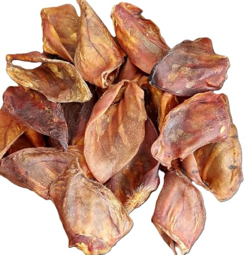 Natural Pig Ears for Dogs – Extra Large, Long-Lasting Dental Chews – 50 Pack