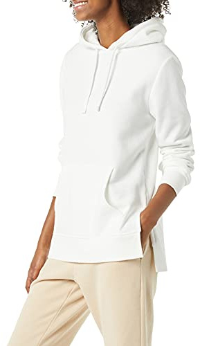 Amazon Essentials Sudadera tipo túnica con capucha de forro polar Mujer, Marfil, L