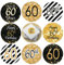 216Pcs 60.Geburtstag Aufkleber Geburtstag Sticker Jahrestag Etiketten Aufkleber Schwarzes und Gold Beifall Geschenk-Verpackung Gastgeschenk Hochzeit Mitgebsel Feier Party Dekoration