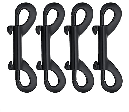 Double Ended Bolt Snaps Hook Black Trigger Clips Chain Metal Clips 3.5 Inch 4pcs