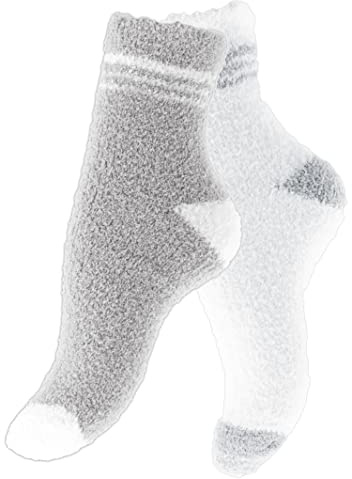 Vincent Creation Lot de 4 paires de chaussettes ultra-douces - femme - couleurs unies ou rayures