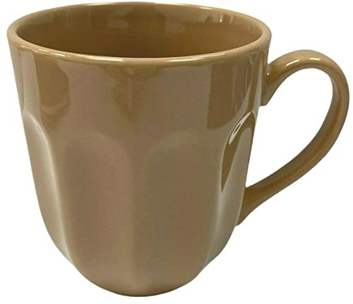 Lot de 4 grandes tasses en céramique beige pour thé, café, cappuccino, 325 ml