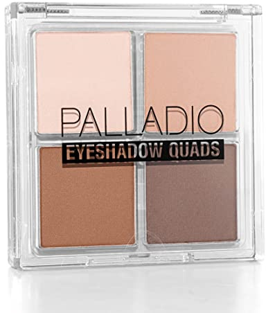 Palladio Eyeshadow Quads, Velvety Pigmented Blendable Matte, Metallic & Shimmer Finishes, Creamy Formula, Four Way Quad Eye Shadow Palette, Talc-Free (Classy)