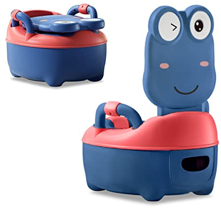 LARS360 Kinder Töpfchen Baby Toilette Toilettensitz Kinder Toiletten Toilettentrainer Babytopf Topfstuhl Baby Potty mit Griffe für Mädchen Junge Kinder Töpfchen (Normal Typ, Blau)