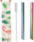 Stainless Steel Bubble Tea Straws, 12mm Reusable Metal Boba Straws Extra Wide Thick Fat Drinking Straw for Smoothie Milkshake Jumbo with Carry Bag Cleaner Brush, Pointed Design Colorful 2PCS