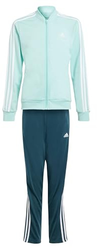 adidas Essentials 3-ränder för flickor, Halvblixt Aqua/Vit, 14-15 År