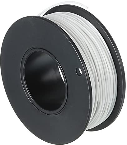 sourcing map Filo in silicone calibro 30, filo elettrico 30 AWG, filo di collegamento ad alta temperatura, filo di rame stagnato da 30 m, bobina bianca per cablaggio modello, cablaggio fai da te