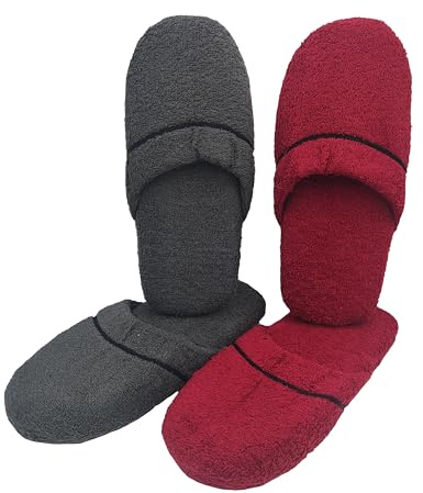 Ciabatte AntiSudore Spugna Uomo Donna Puro Cotone Leggere Lavabili Produzione 100% Made In Italy Pantofole da Bagno, Doccia e Ospiti Taglia Unica 41-45 e 36-40 (Kit 2 Paia Uomo GR, Taglia unica)