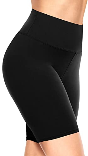 TNNZEET Short Cycliste Femme Été à Taille Haute,Short de Sport Femme Legging Court Short pour Gym,Sports,Noir,4XL