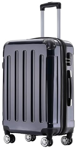 BEIBYE Zwillingsrollen 2048 Hartschale Trolley Koffer Reisekoffer in M-L-XL-Set in 15 Farben (Dunkel Blau, M)