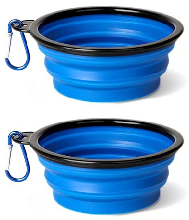 Paquete De 2 Cuencos Plegables Para Mascotas Con Ganchos, Cuencos Portátiles Para Perros, Cuencos De Viaje Para Perros, Suministros Para Mascotas, Cuencos Para Beber Para Mascotas Al Aire Libre