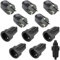 5 Paar Schuko Stecker Kupplung: 250V 16A IP54 Schutzkontakt Stecker, Gummi Schukokupplung Set, 2-polig Aussen Wasserdicht Schwarz Schukostecker und Gummikupplung ohne Kabel
