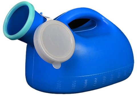 2000ml Large Capacity Men's Urinal Bottle,Elderly Plastic Urine Collector with Lid, Portable Pee Pot for Adults, Non-Spill Urine Receptacle