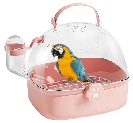 Jaula de de Aves - Recinto portátil de hámster de Mascotas con Botella de Bebida | Caja de Transporte de Aves ventiladas, Jaula compacta de Transporte de Mascotas, Bolsa de de animale