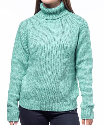 Maglifilo Maglione Donna Invernale Collo Alto in Lana Merino – Dolcevita Morbido, Caldo e Leggero – Maglia Grossa Ideale per l’Inverno Freddo e la Montagna, Confezione Regalo Inclusa (Verde Acqua)