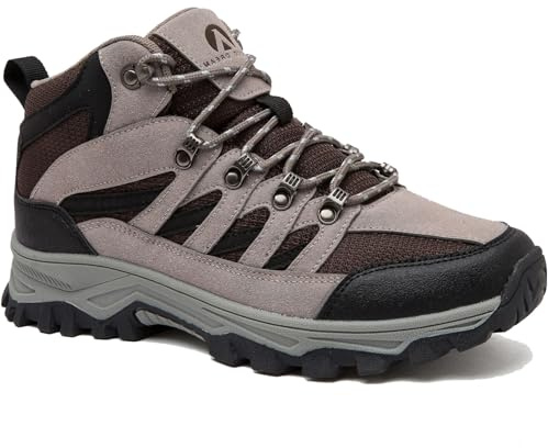 HODTOB Scarpe da Trekking Uomo Donna Montagna Antiscivolo Scarpe Escursionismo Ammortizzate Traspiranti Passeggiate Sportive All'aperto Scarpe da Escursionismo Cachi 45EU