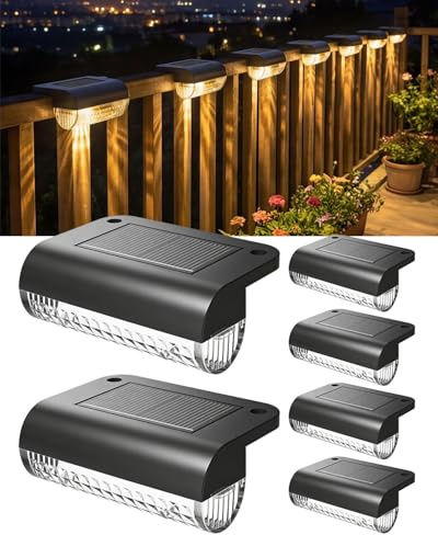 AdalyRoma 6 X Lámparas Solares para Exteriores, LED Luces Solares para Valla Exterior, Aplique Solar Exterior Impermeable para Escaleras, Escalones, Vallas, Barandillas, Patio, Terraza