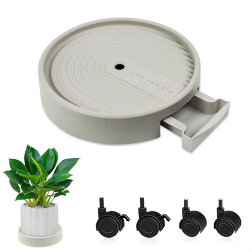 gexuamz Soporte con Ruedas para Macetas, Plataforma con Ruedas Giratorias 360° y Bloqueables, Soporte para Plantas Transpirable, Estanteria Plantas para Jardín, Bandeja Móvil de Interior y Exterior