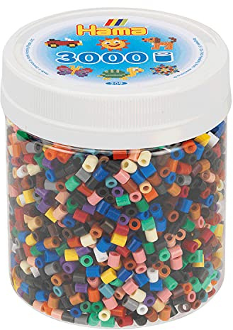 Hama Perles 209-67 - Boîte d'environ 3 000 perles midi de 5 mm de diamètre - 22 couleurs différentes - Amusement créatif pour petits et grands - Orange