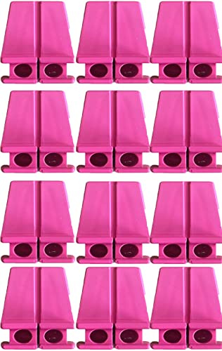 HowseHold Ziegelschnurblöcke [12er-Pack] für Maurerarbeiten, gerade Ziegelsteine, rosa Ecklinien-Ankerblöcke (12 rosa Blöcke)