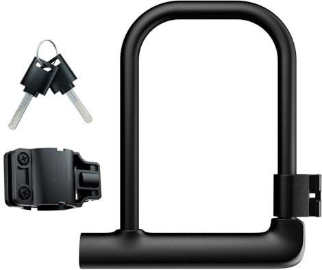 Windone E Bike U Lock with Keys,6in Length Waterproof Security Bicycle Locker Lock Heavy Duty Anti Theft for Motorcycle & Scooter with Sturdy Mounting Bracket,candado para bicicletas