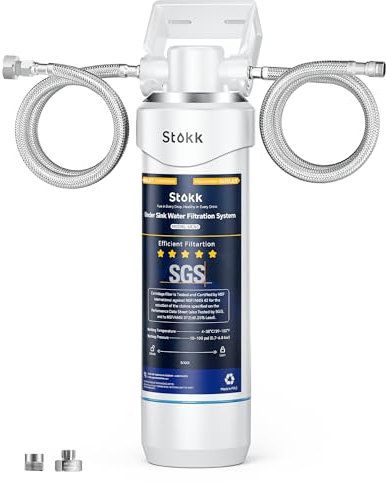 Stokk UC50 Under Sink Water Filter, Reduces Lead, Chlorine, Bad Taste & Odor, 26000 Gallons Under Counter Water Filter Systems Direct Connect to Kitchen Faucet, NSF/ANSI 372& 42& 53