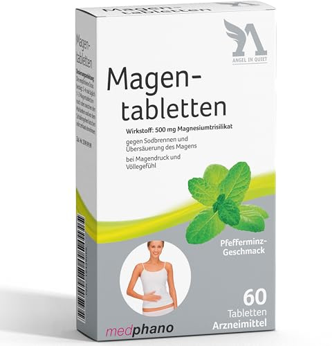 Angel in Quiet Magentabletten 60 Stück Gegen Sodbrennen und Übersäuerung des Magens, bei Magendruck und Völlegefühl