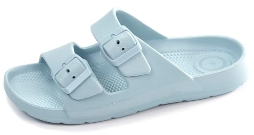 Isotoner Mules Claquettes Femme Ultra Confortables, faciles à Enfiler, 36, Bleu Clair