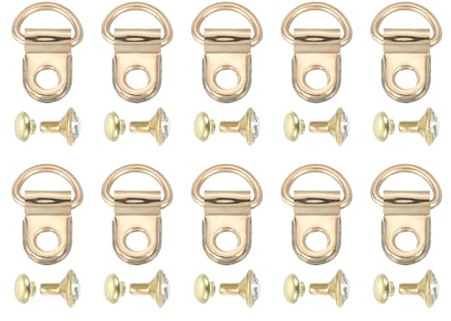 QUARKZMAN Set di lacci con ganci, anelli a D, lacci in pizzo, fibbie con rivetti, occhielli per stivali, clip di riparazione per stivali da trekking, scarpe, borsa in pelle, oro