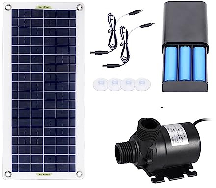 Pompe Solaire pour Bassin, 50W 800L/H Ensemble de Pompe à Eau à énergie Solaire sans Brosse Pompe de Fontaine Solaire Submersible Ultra-silencieuse décoration de Fontaine de Jardin d'étang à Poissons