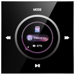 Koolenry Panel de Control de Audio Bluetooth de Pared con 86 Altavoces de Techo para de Música Ambiental Doméstico, Color Negro.