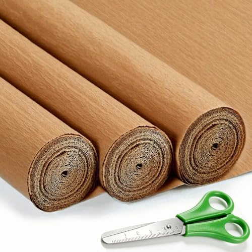 3 Rollen Krepppapier Braun 43x250cm