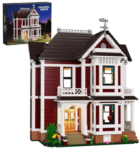 Charm Magic House Halliwell Manor Halloween Horror Haunted House Building Set, Family Movie Witch House Blocks Toy Kit Compatible with Lego, Gift Decor and Collectible Set for Adult Women