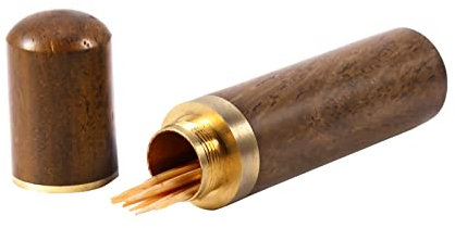 Yosoo Zahnstocherbox aus Holz, Handarbeit, für Zahnstocher, tragbare Kapsel (Material: Blackwood)