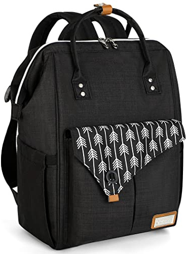 Lekebaby Bolso Carrito Bebe Mochila Maternidad Bolsa Mamá Viajar Impermeable Mochilas para Pañales Gran Capacidad con Portátil Cambiador y Piezas Ganchos Carro Bebé (Negro)