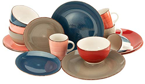 CreaTable, 22855, série Bella Casa COTTAGE, service de table, service combiné 16 pièces