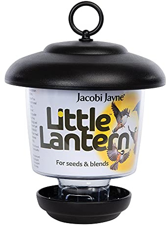 Hanging Lantern for the Garden - Jacobi Jayne Little Lantern Outdoor Hanging Bird Feeder - Small Seed And Mealworm Bird Feeder For Garden And Wild Birds