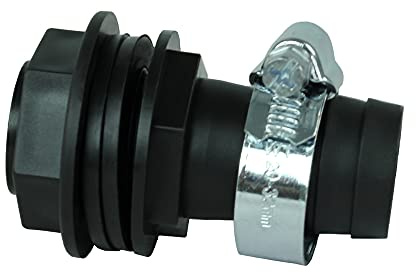 GASMIS Fassanschluss mit Schlauchschelle - 3/4 Zoll AG (26 mm) x 25 mm (1 Zoll) Schlauchanschluß, Inkl. 2 Dichtungen und Kontermutter, Tankdurchführung Regentonnendurchführung, 2 Stück