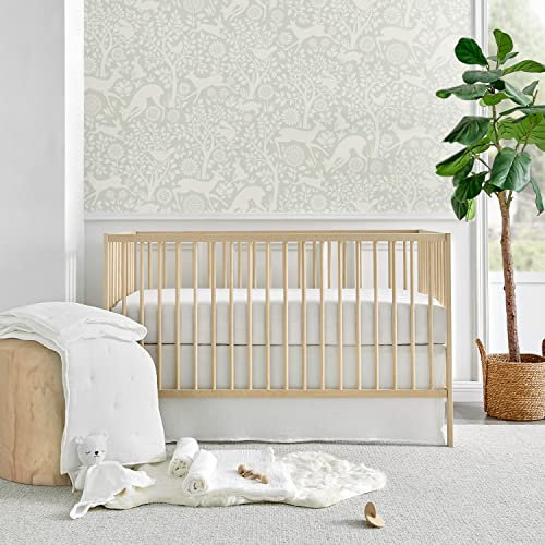 Levtex Baby - Cloud Muslin Crib Bed Set - Baby Nursery Set - White Stars - White Textured Muslin - 5 Piece Set Includes Quilt, Fitted Sheet, Two Swaddles & Bear Lovey