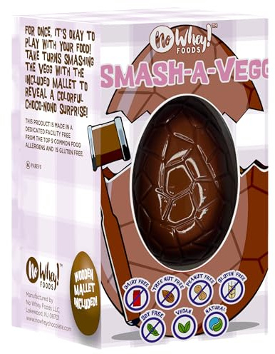 Smash-a-vEgg – Milkless Chocolate Smash Egg (1 Vegg) – Easter – Vegan, Allergy-Friendly, Kosher – Free from Dairy, Peanut, Tree Nut, Egg, Soy, Gluten, Sesame – No Artificial Colors or Flavors – Top 9 Allergen Free – No Whey! Foods