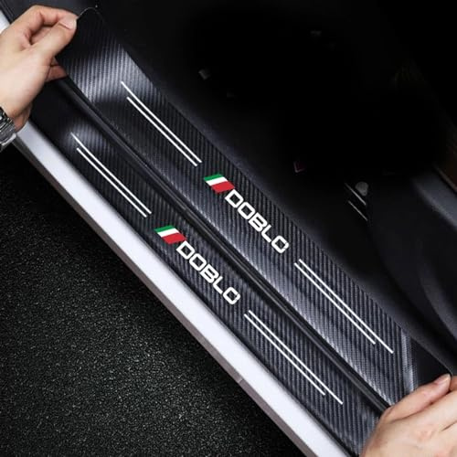 4 Piezas Protector de Umbral de Puerta de Coche, para Doblo Decoración para Estribos de Coche de Fibra de Carbono Película Protectora de Pintura Pegatina