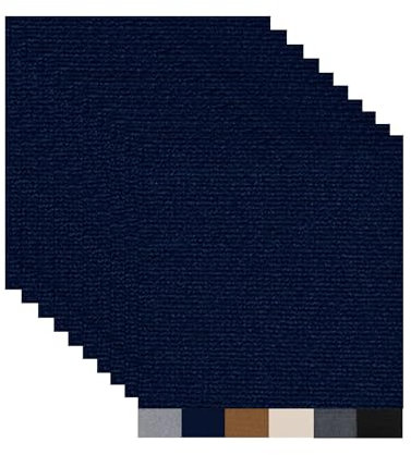 Hiseng Teppichfliesen Selbstklebend 30x30cm, 10/20/30 Stück Teppichfliesen Selbstliegend Rutschfeste Strapazierfähig Teppich Bodenbelag für Büro Wohnzimmer Schlafzimmer (20 Stück,Dunkelblau)