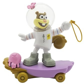 SPONGEBOB SQUAREPANTS Bob Esponja | Deslizador de Caza Medusas Arenita – Juguete sin Pilas con Figura y Red – 13 cm – para Niños 3+ – Nickelodeon
