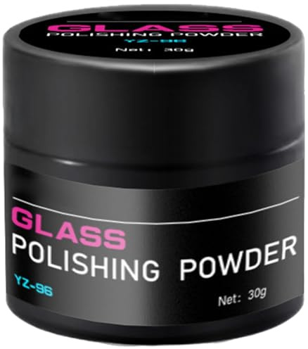 Lisutupode 30 g de polvo de pulido de vidrio, polvo de pulido removedor de película de aceite, removedor de arañazos de coche, óxido de cerio para parabrisas de coche