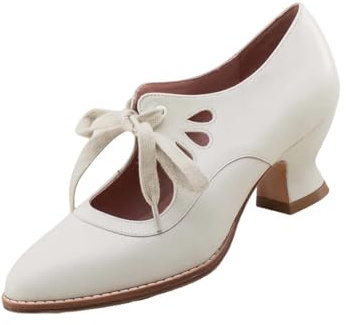 Mary Jane Shoes Women's Ballet Flats Ballerina Shoes Women's Shoes Elegant and Comfortable Dance Shoes Strappy Ballerina Low Shoes Heel Shoes Uniform Pumps for Business Work Dance Costume Shoes, White