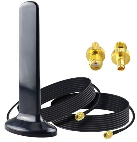YILIANDUO 4G 5G LTE Antenne WiFi 10dBi 600-6000MHz Haute Gain Câble MIMO Antenne Double SMA Mâle 2M+TS9 Adaptateurs pour Routeur 3G/4G/5G/GSM/GPRS d'intérieur et d'extérieur Iot Gateway Smart Home